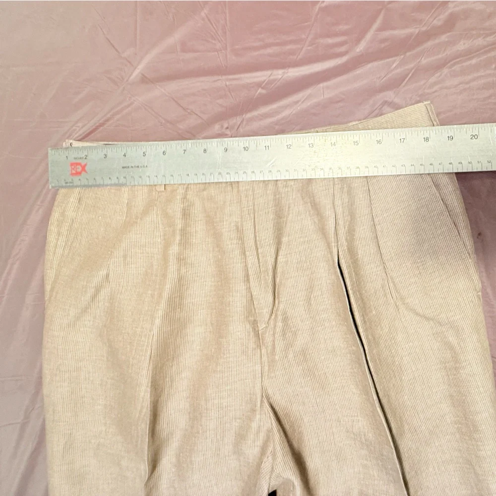 Bobby Jones Brown/Khaki micro stripe Linen/Cotton Golf Chino Pants Size 36